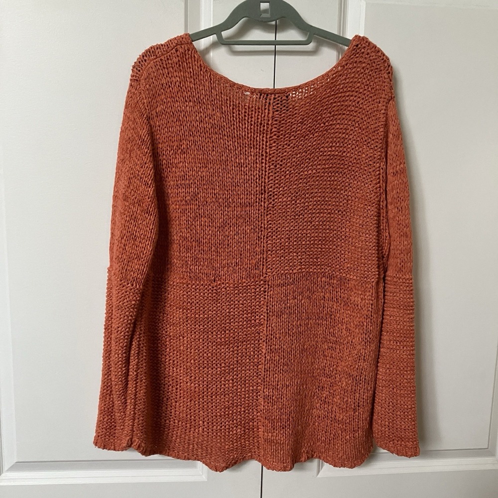 Y2K Blueberry Hill Orange Sweater Womens XL Slouchy Boho Fall Transition Layer - Picture 5 of 7